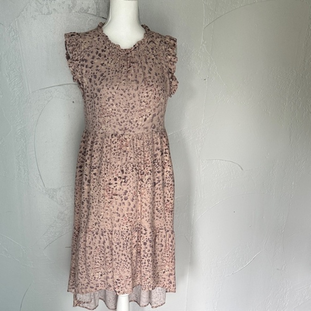 Karlie Blush Animal Print Midi Dress